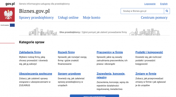 Działalność gospodarcza portal przedsiębiorcy
