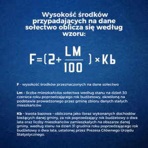 Sposób obliczania środków przypadających na dane sołectwo