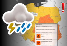Grafika przedstawiająca mapę Polski i chmurę
