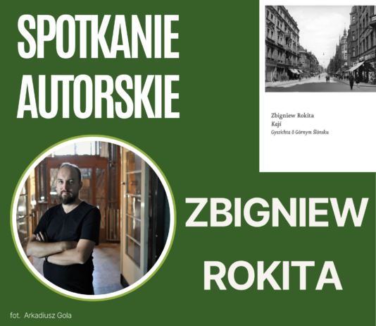 Plakat informujący o spotkaniu autorskim